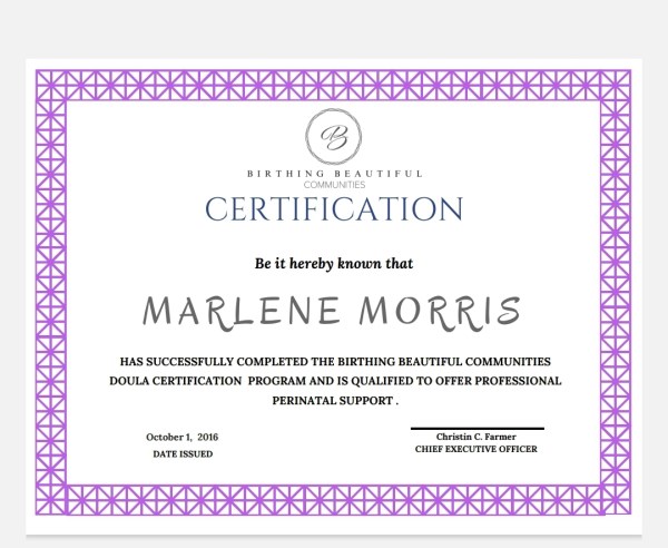 Certification