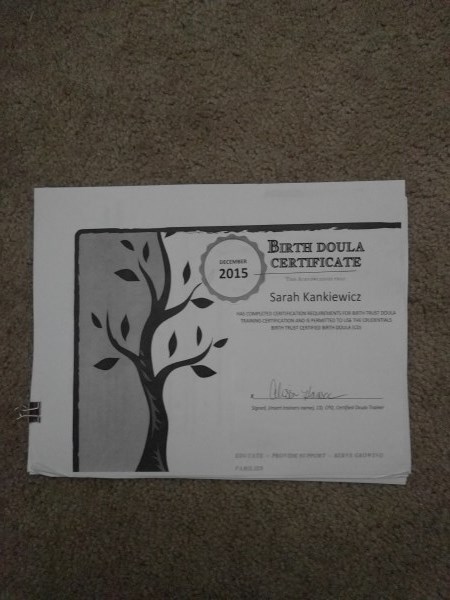 Sarah Kankiewicz Birth Doula Profile