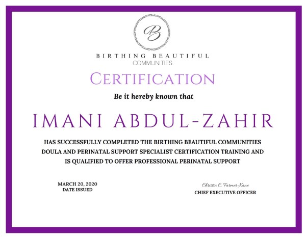 Certification