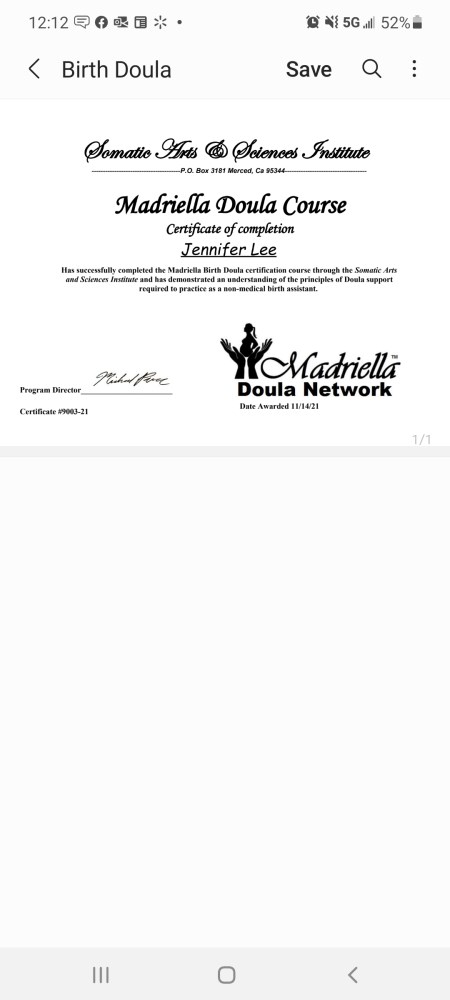 Certification