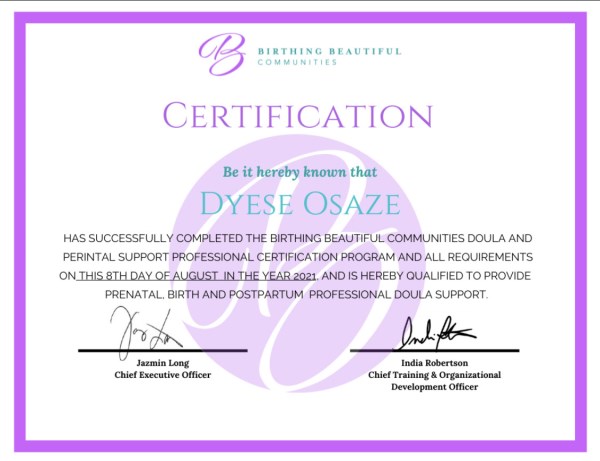 Certification