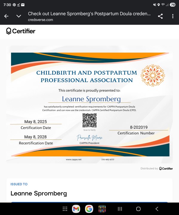 Certification