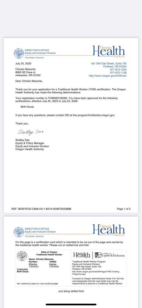 Certification