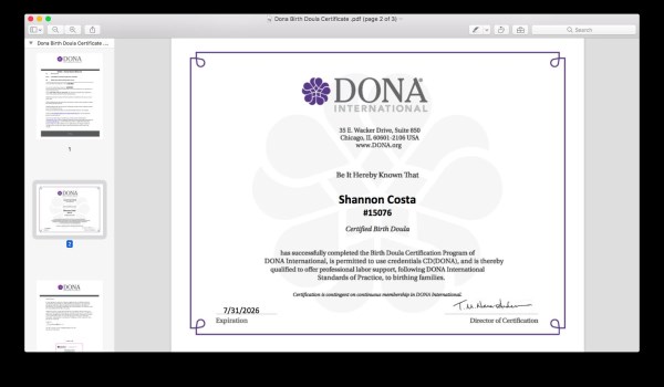 Certification