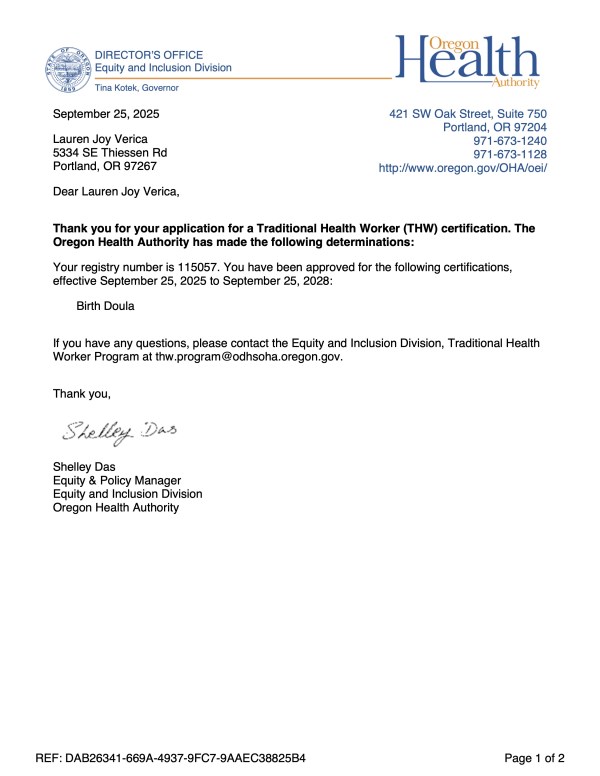 Certification