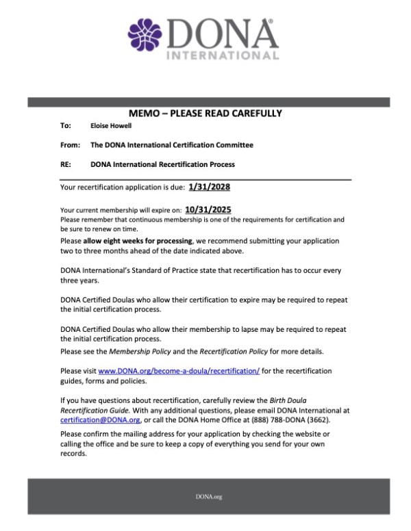 Certification