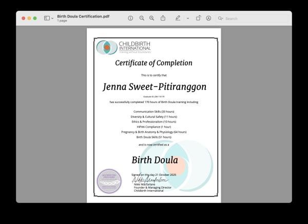 Certification